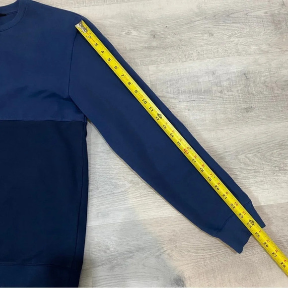 Aether Mens L Pullover Crewneck Color Block Navy Blue Sweatshirt - Picture 7 of 16